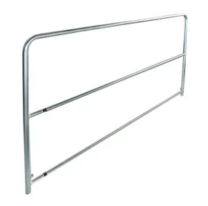 Bühnen-Absperrgitter aus Metall mit zwei horizontalen Streben.